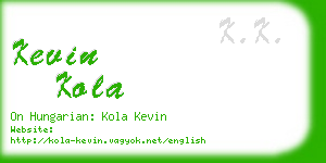 kevin kola business card